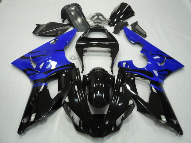 00-01 Schwarz Flamme & Blau R1 Motorrad Verkleidung 00-01 Schwarz Flamme & Blau R1 Motorrad Verkleidung