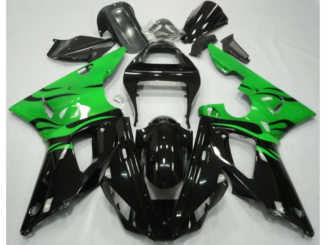 00-01 Schwarz Flamme & Grün R1 Motorrad Verkleidung 00-01 Schwarz Flamme & Grün R1 Motorrad Verkleidung