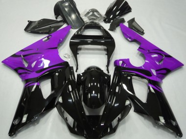 00-01 Schwarz Flamme & Lila R1 Motorrad Verkleidung