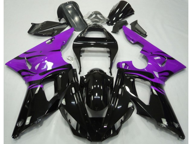 00-01 Schwarz Flamme & Lila R1 Motorrad Verkleidung 00-01 Schwarz Flamme & Lila R1 Motorrad Verkleidung