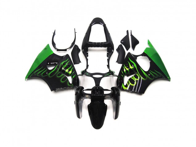 00-02 Grün Glänzend Flame Uni ZX6R Motorrad Verkleidung 00-02 Grün Glänzend Flame Uni ZX6R Motorrad Verkleidung