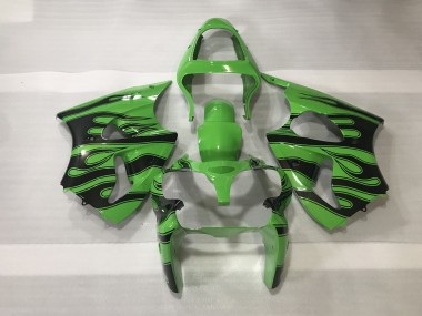 00-02 Grün & Schwarz Flamme ZX6R Motorrad Verkleidung