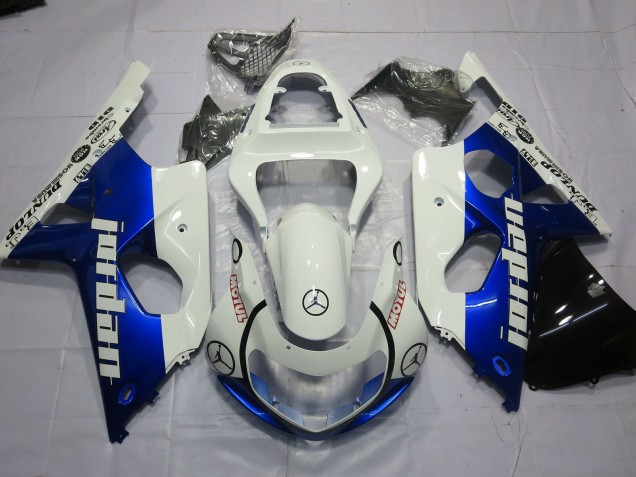 00-02 Jordan Blau & Weiß GSXR 1000 Motorrad Verkleidung
