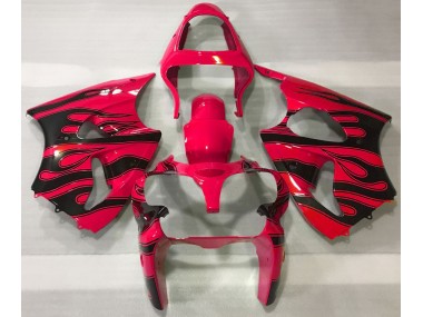 00-02 Rot & Schwarz Flamme ZX6R Motorrad Verkleidung