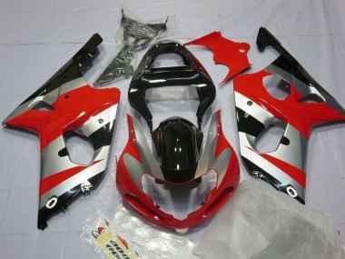 00-02 Rot-Silber & Schwarz GSXR 1000 Motorrad Verkleidung