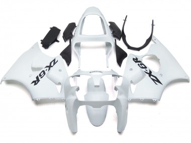 00-02 Schlichter Glanz-Weiß Mit Logo ZX6R Motorrad Verkleidung