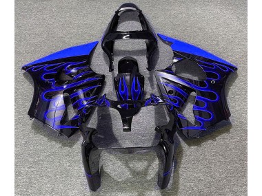 00-02 Schwarz Glänzend & Blau Flame ZX6R Motorrad Verkleidung