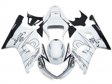 01-03 Glänzend Weiß Corona & Schwarz GSXR 600-750 Motorrad Verkleidung