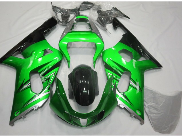 01-03 Grün & Silber GSXR 600-750 Motorrad Verkleidung 01-03 Grün & Silber GSXR 600-750 Motorrad Verkleidung