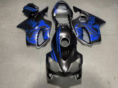 01-03 Matt Schwarzer & Blauer Totenkopf CBR600 F4i Motorrad Verkleidung