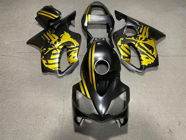 01-03 Matt Schwarzer & Goldener Totenkopf CBR600 F4i Motorrad Verkleidung