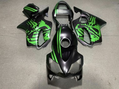 01-03 Matt Schwarzer & Grüner Totenkopf CBR600 F4i Motorrad Verkleidung