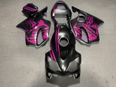 01-03 Matt Schwarzer & Rosa Totenkopf CBR600 F4i Motorrad Verkleidung