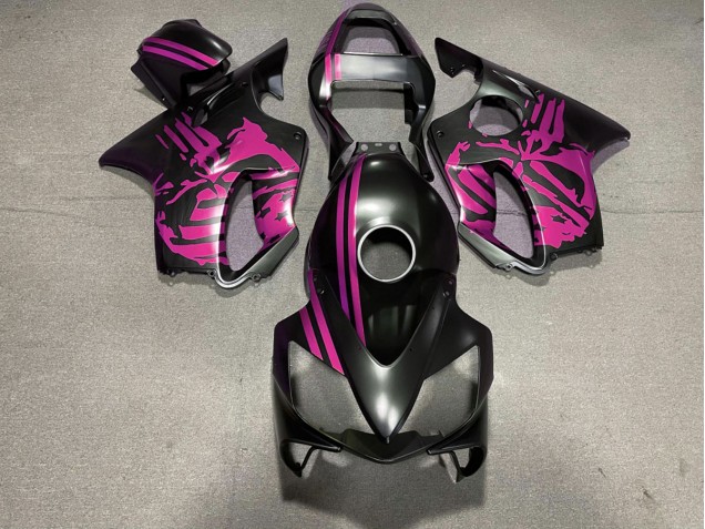 01-03 Matt Schwarzer & Rosa Totenkopf CBR600 F4i Motorrad Verkleidung