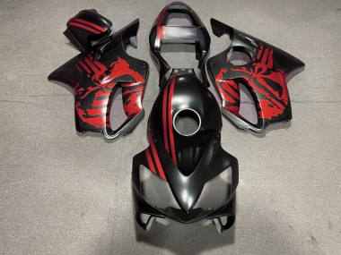 01-03 Matt Schwarzer & Rot Totenkopf CBR600 F4i Motorrad Verkleidung