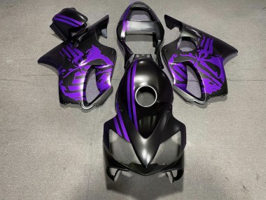 01-03 Matt Schwarzer & Violetter Totenkopf CBR600 F4i Motorrad Verkleidung