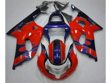 01-03 Rot Glänzend & Blau GSXR 600-750 Motorrad Verkleidung