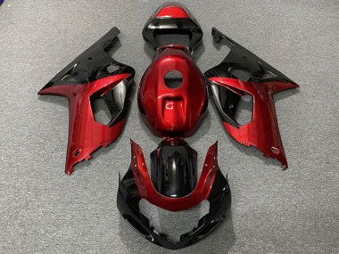 01-03 Rot Glänzend & Schwarz GSXR 600-750 Motorrad Verkleidung