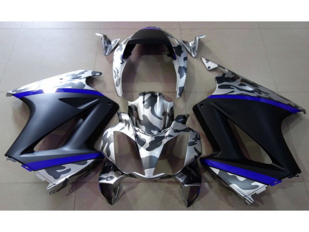 02-12 Grau Tarnung & Blau VFR800 Motorrad Verkleidung