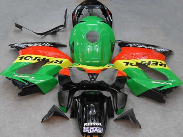 02-12 Grün Repsol VFR800 Motorrad Verkleidung 02-12 Grün Repsol VFR800 Motorrad Verkleidung