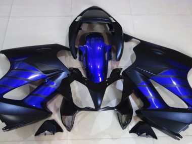 02-12 Matt Schwarz & Blau VFR800 Motorrad Verkleidung