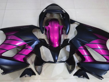 02-12 Matt Schwarz & Pink VFR800 Motorrad Verkleidung