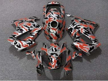 02-12 Rot Tarnung VFR800 Motorrad Verkleidung