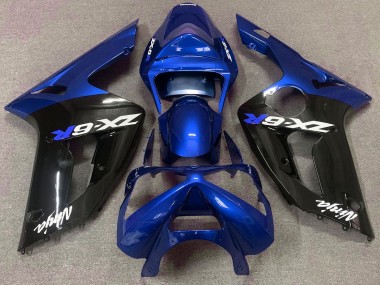 03-04 Glänzend Blau & Schwarz ZX6R Motorrad Verkleidung