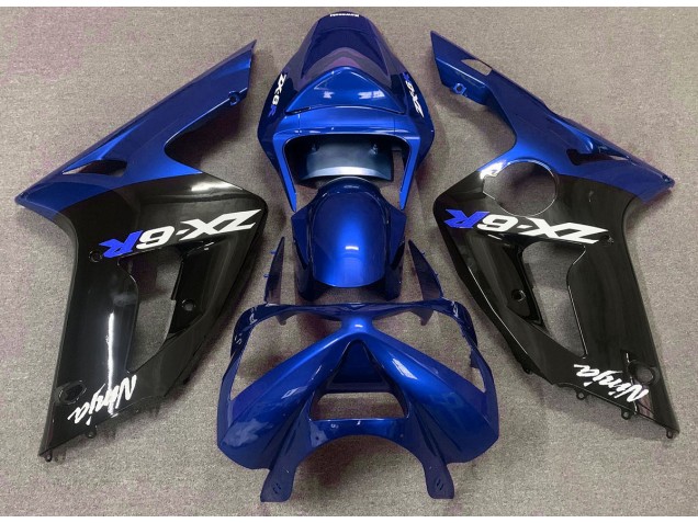 03-04 Glänzend Blau & Schwarz ZX6R Motorrad Verkleidung 03-04 Glänzend Blau & Schwarz ZX6R Motorrad Verkleidung