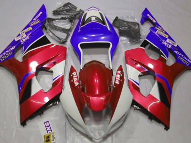03-04 Glänzend Candy Red & Blau GSXR 1000 Motorrad Verkleidung