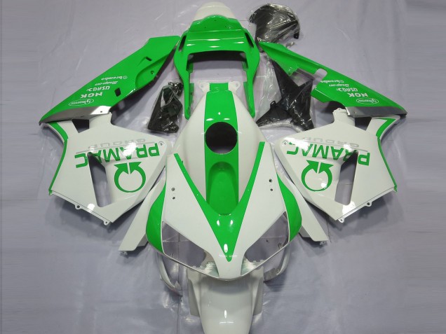 03-04 Glänzend Weiß & Grün Pramac CBR600RR Motorrad Verkleidung