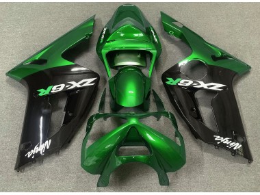 03-04 Glänzend Grün & Schwarz ZX6R Motorrad Verkleidung