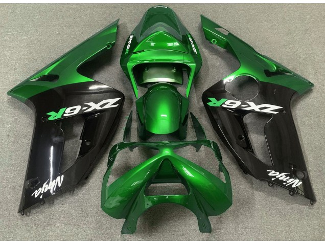 03-04 Glänzend Grün & Schwarz ZX6R Motorrad Verkleidung 03-04 Glänzend Grün & Schwarz ZX6R Motorrad Verkleidung