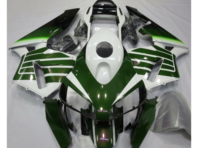 03-04 Glänzend Weiß & Grün Verblassen CBR600RR Motorrad Verkleidung