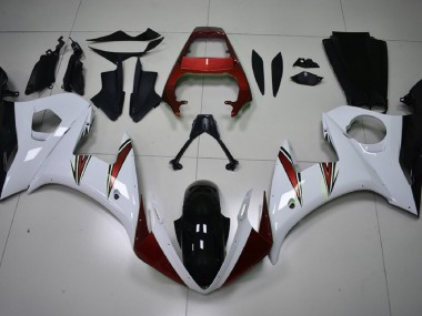 03-04 Glänzend Weiß & Rot Akzente R6 Motorrad Verkleidung
