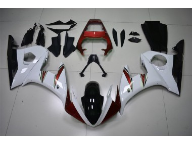 03-04 Glänzend Weiß & Rot Akzente R6 Motorrad Verkleidung