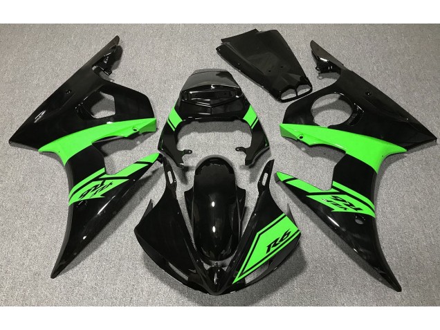 03-04 Glänzendes Schwarz & Grün R6 Motorrad Verkleidung 03-04 Glänzendes Schwarz & Grün R6 Motorrad Verkleidung
