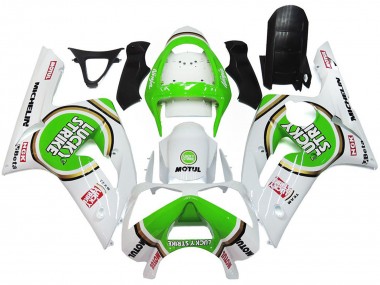 03-04 Grün Lucky Strike Glanz ZX6R Motorrad Verkleidung