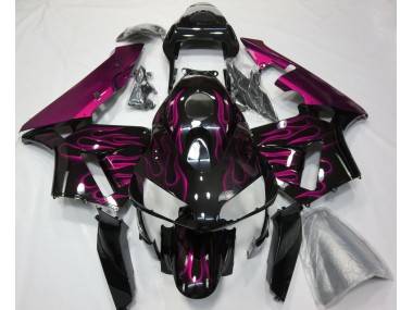 03-04 Knallpink Flamme CBR600RR Motorrad Verkleidung