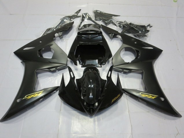 03-04 Matt Schwarz Gold R6 Motorrad Verkleidung
