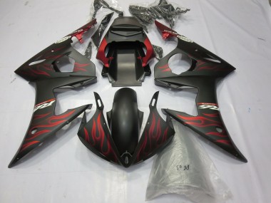 03-04 Mattrot Flamme R6 Motorrad Verkleidung