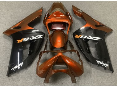 03-04 Orange Glänzend & Schwarz ZX6R Motorrad Verkleidung