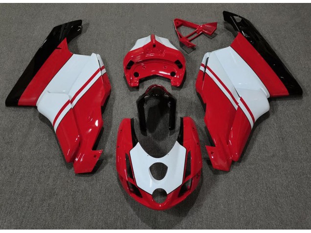 03-04 Rot Glänzend & Weiß Ducati 749 999 Motorrad Verkleidung
