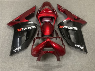 03-04 Rot Glänzend & Schwarz ZX6R Motorrad Verkleidung