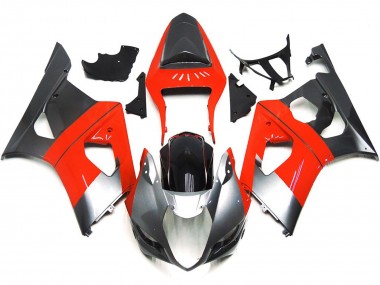 03-04 Schlichte Rot & Silbernes Design GSXR 1000 Motorrad Verkleidung