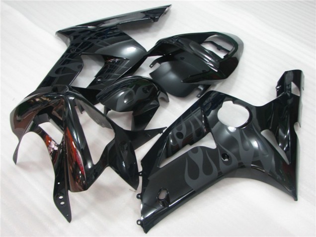 03-04 Schwarz Flamme ZX6R Motorrad Verkleidung