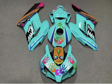 04-05 Blaugrüner Hai CBR1000RR Motorrad Verkleidung