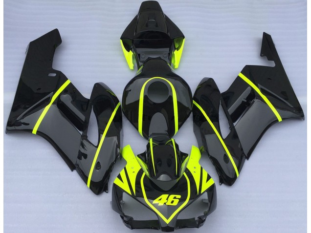 04-05 Ganz In Schwarz & High Viz 46 CBR1000RR Motorrad Verkleidung 04-05 Ganz In Schwarz & High Viz 46 CBR1000RR Motorrad Verkleidung