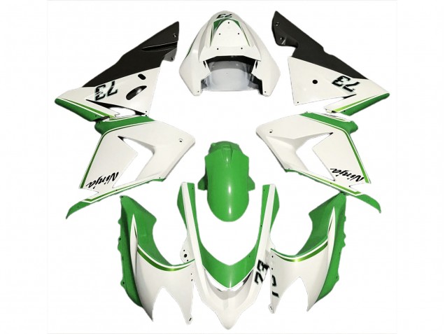04-05 Glänzend Weiß & Grün ZX10R Motorrad Verkleidung