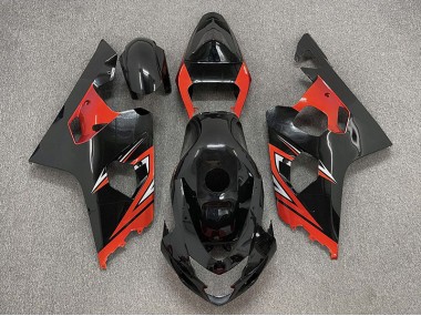 04-05 Glänzend Schwarz & Rot GSXR 600-750 Motorrad Verkleidung